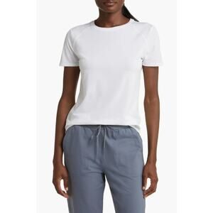 Zella Women's Energy Performance T-Shirt Short Sleeve Stretch Soft Size M White